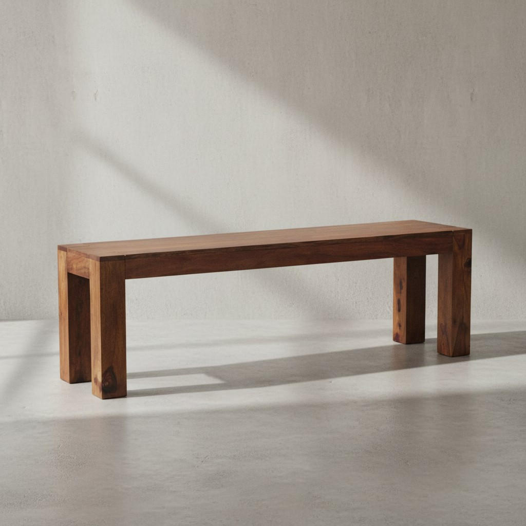 SITZBANK Massivholz Landhausstil handgefertigt, Braun 140x35x45 cm - Braun, Holz (140/45/35cm) - KADIMA DESIGN