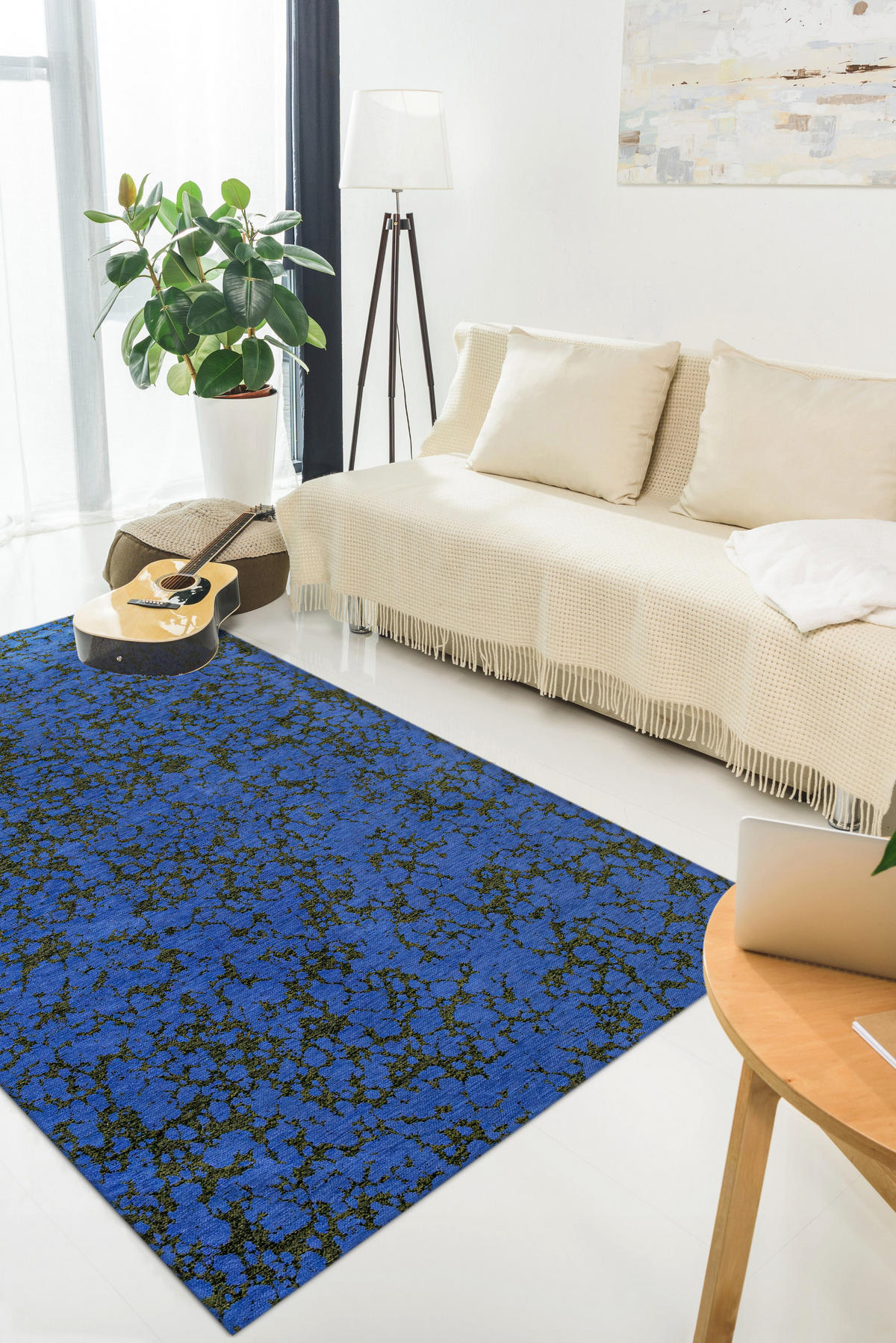 TEPPICH modern Flachgewebe GLOOM Blau 140x200 cm - Blau, Textil (140/200cm) - Novatrend