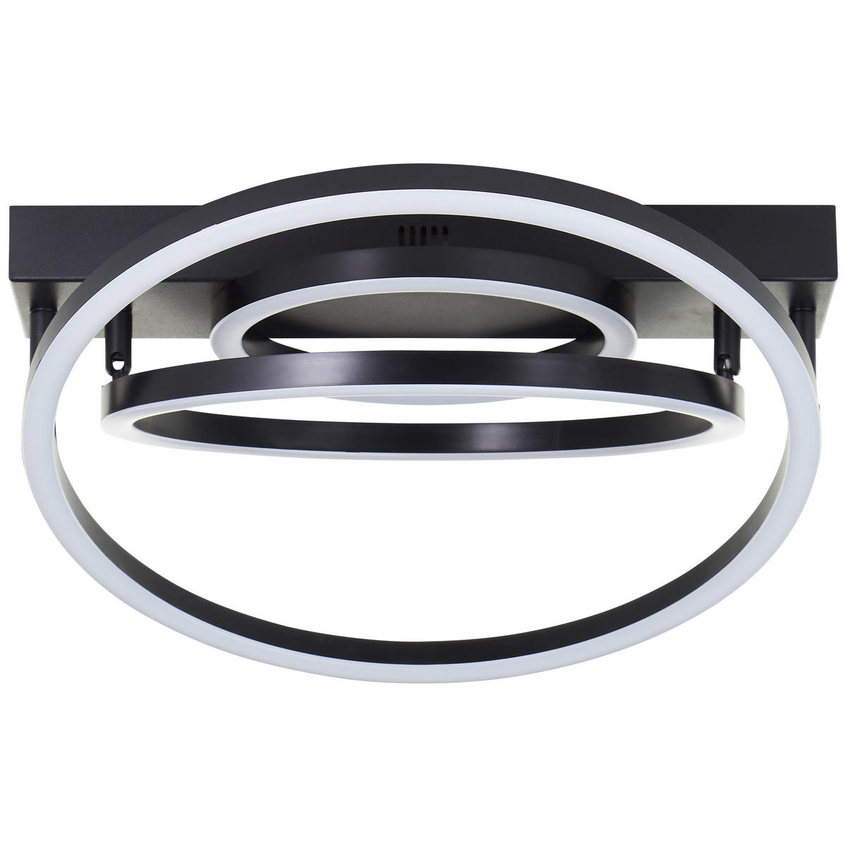 LED DECKENLEUCHTE Pedley Schwarz 38/37/11,5 cm - Schwarz, Kunststoff (38/37/11.5cm) - Brilliant