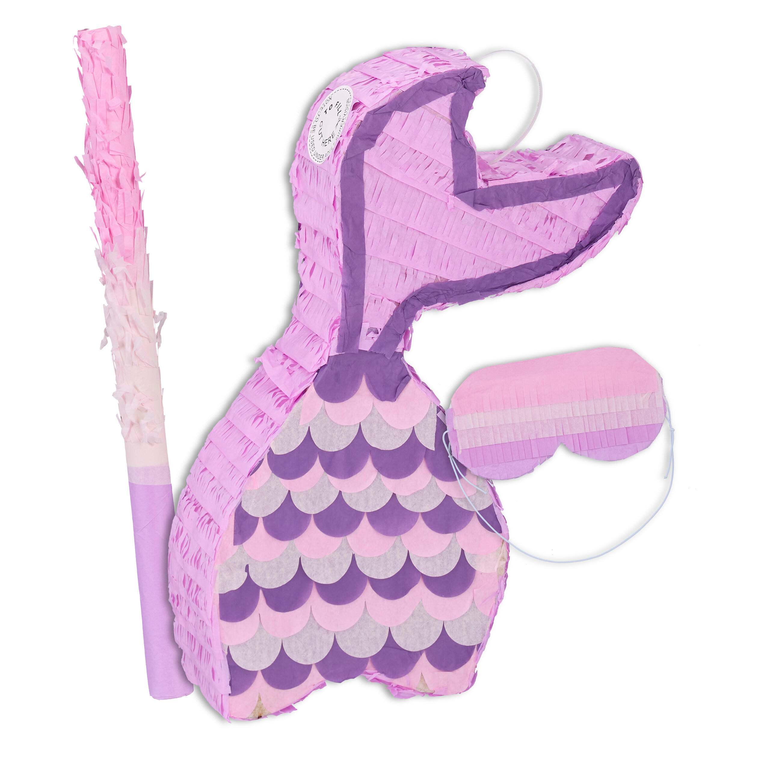 PINATA - Lila, Papier/Wellpappe (20/37.5/8cm) - Relaxdays