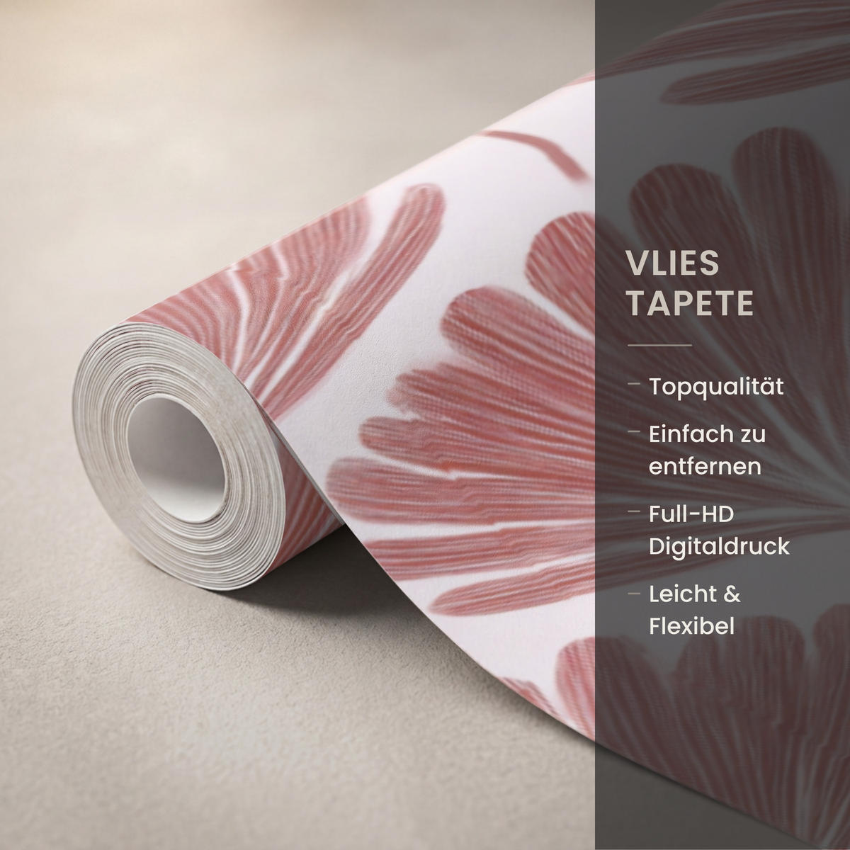TAPETE - Fächer - Motiv - Terra - 350x300 cm - Rotbraun, Papier (350/300cm) - OnlyWow