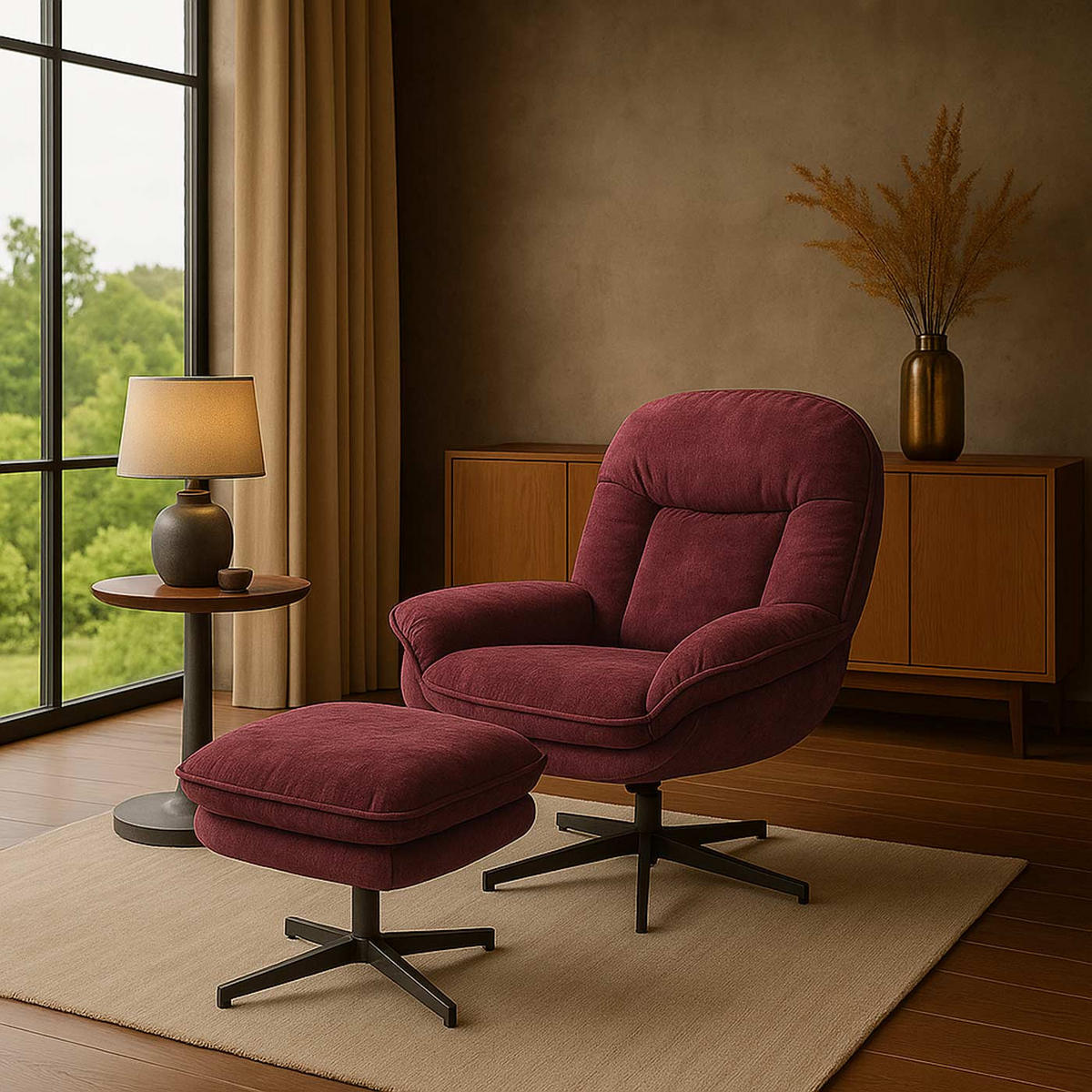 RELAXAČNÉ KRESLO Červená - červená, textil (80/96/90cm) - MCW