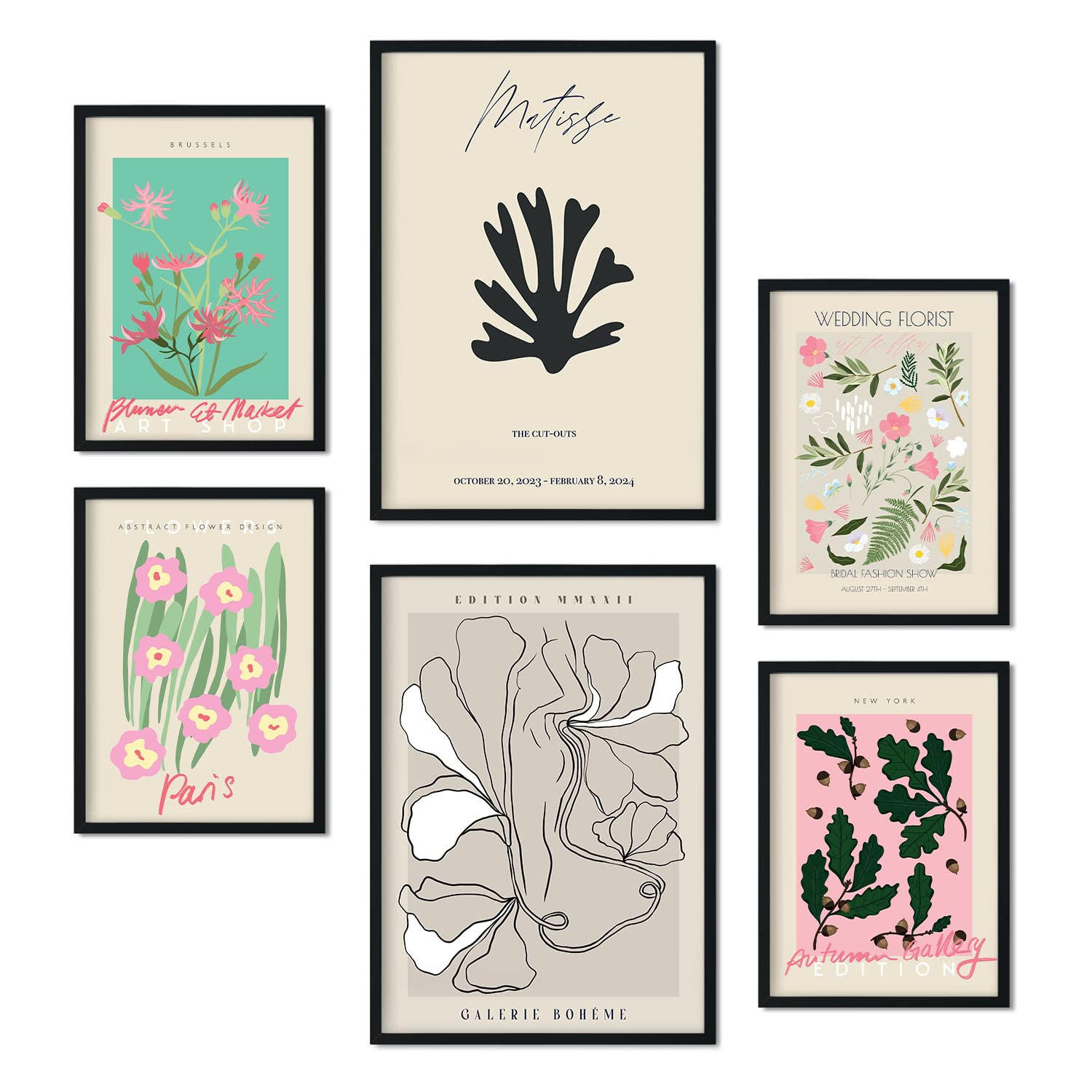 POSTER Set Mit 6 Expositions Plakaten Sammlung A3 & A4 Rahmenlos - Klar, Papier (29/3cm) - Nacnic