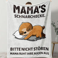 KUSCHELDECKE Mama Geschenk Flanell Weiß - Weiß, Textil (127/152.4cm)