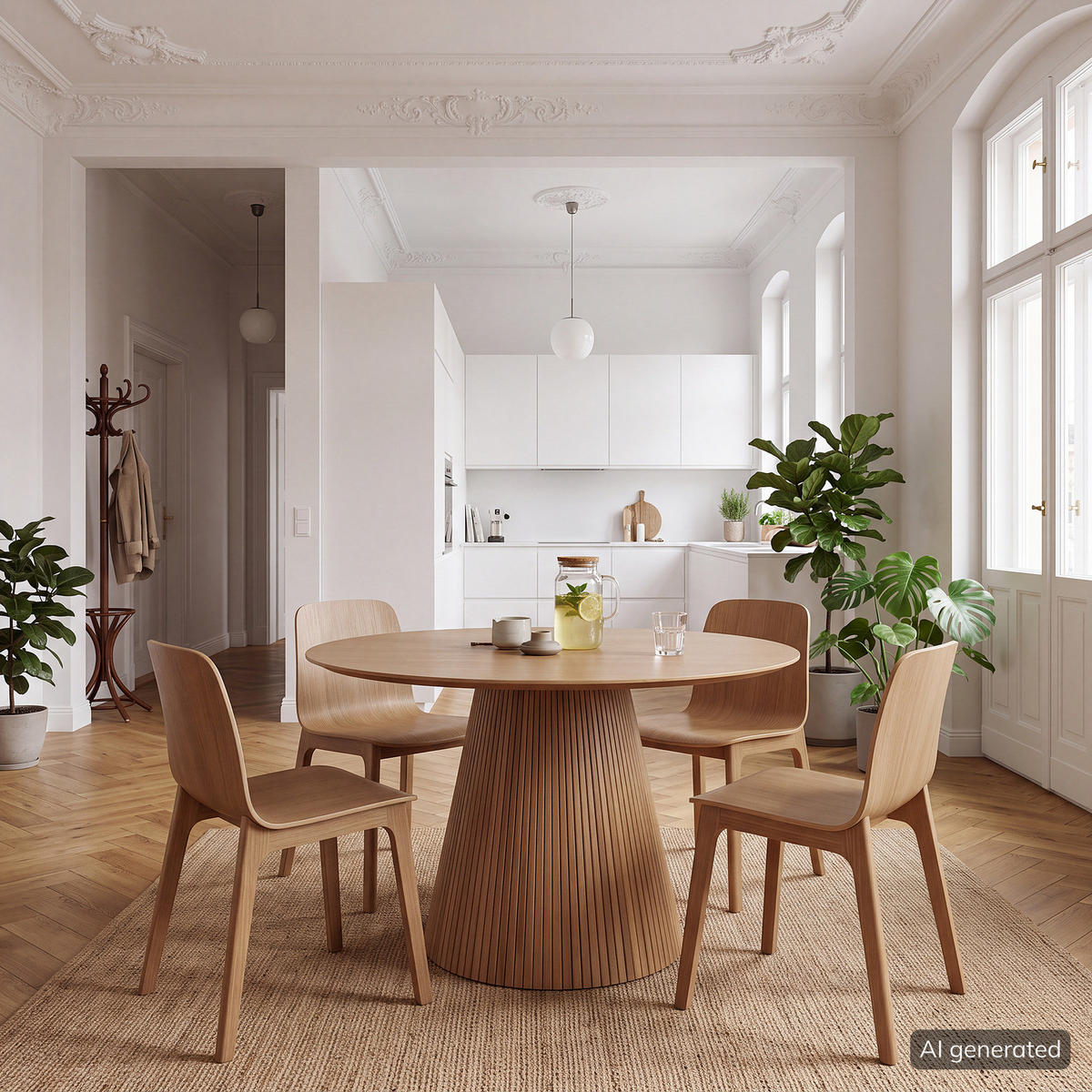 ESSTISCH - Eiche teilmassiv - Eichefarben, Holz/Holzwerkstoff (120/120/76cm) - home24