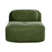 ECKSOFA 90/103/75 cm grün aus Cordstoff modular und montagefrei - Grün, Textil (103/90cm) - OKWISH