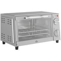 MINIBACKOFEN 9L 750W Mini Ofen mit Backblech & Grillrost, Temperatur 100-230°C, 60 Min. Timer, Edelstahl Silber - Silberfarben, Metall (35/20/24.6cm) - Beaface