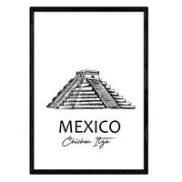 POSTER Städte Denkmäler Mexiko A4 Rahmenlos - Klar, Papier (29.7/5/21cm) - Nacnic