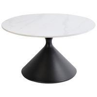 COUCHTISCH Schwarz/Weiß Haiwee - Schwarz/Weiß, Stein (72/72/42cm) - Beliani