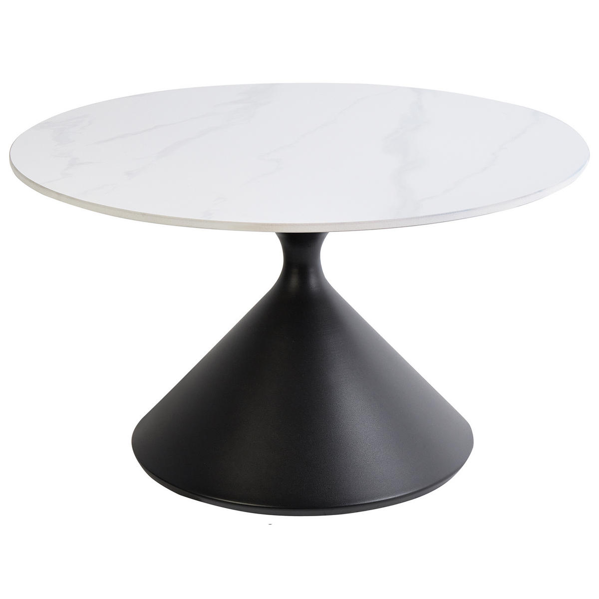 COUCHTISCH Schwarz/Weiß Haiwee - Schwarz/Weiß, Stein (72/72/42cm) - Beliani