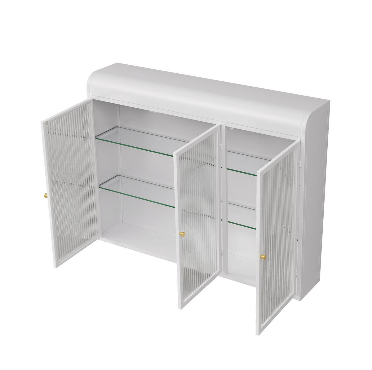 KÜCHENOBERSCHRANK 90/19.5/70 cm aus Glas Metall mit Glastüren, Weiß - Weiß, Glas (90/70/19.5cm) - Redom