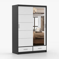 KLEIDERSCHRANK Florence 150 cm, 150/218/61, 2-türig, grau - Schwarz, Holzwerkstoff (150/218/61cm) - imoebel24