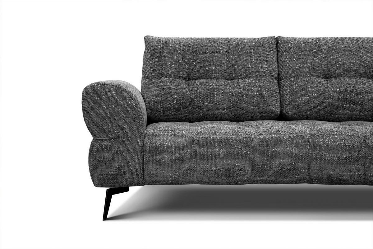 ECKSOFA SALVINI 5-Sitzer, dunkelgrau - Dunkelgrau/Schwarz, Holzwerkstoff/Textil (292/158cm) - Courtois Laville
