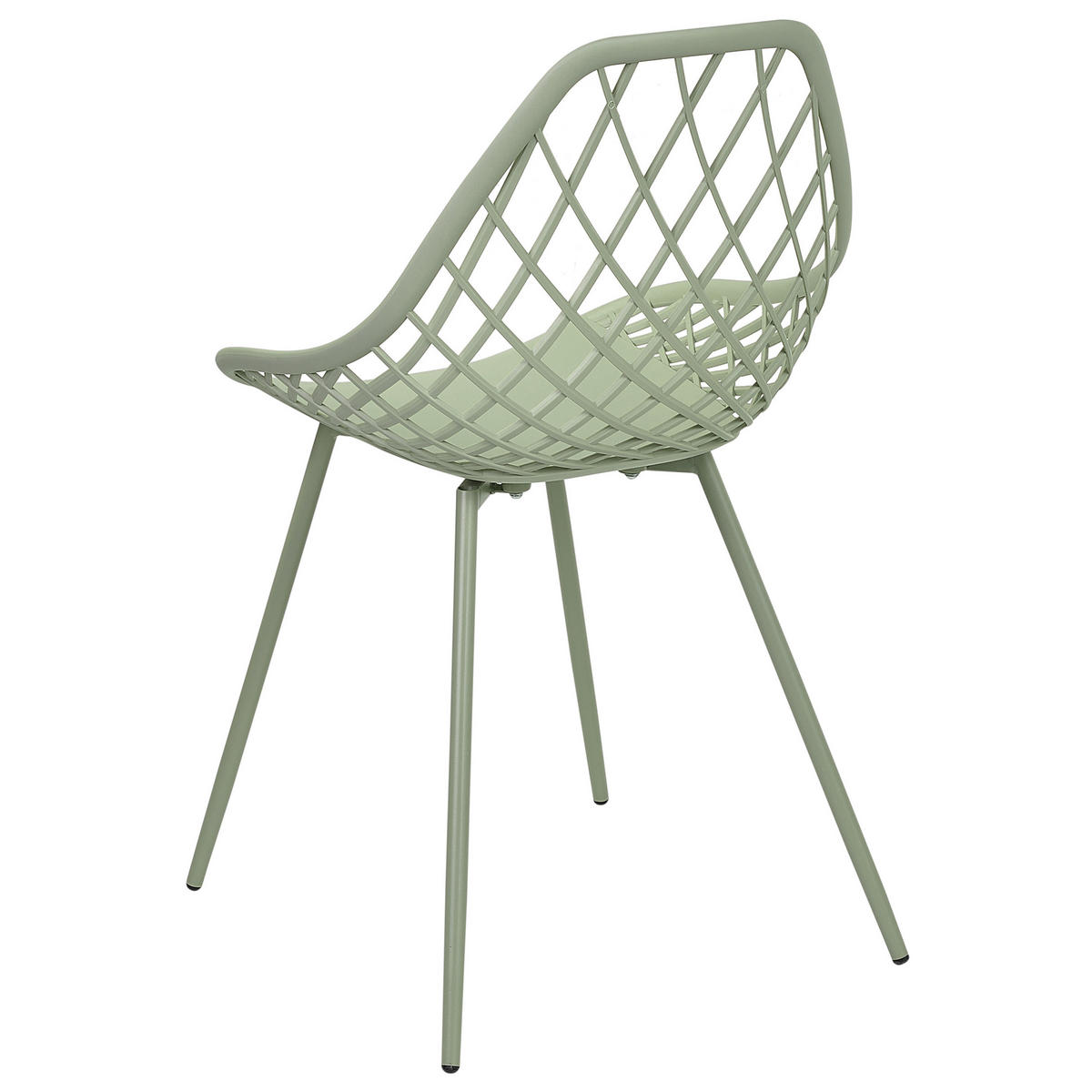 ÉTKEZŐSZÉK 2 darabos Szett Műanyag Zöld Canton Ii - zöld, műanyag/fém (46/86/52cm) - Beliani