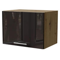 KLAPPHÄNGESCHRANK Essen W4B/50 Schwarz Hochglanz / Eiche Artisan Matt 50 / 32,5 / 36cm - Schwarz Hochglanz/Schwarz, Holz/Holzwerkstoff (50/36/32.5cm) - Feldmann-Wohnen