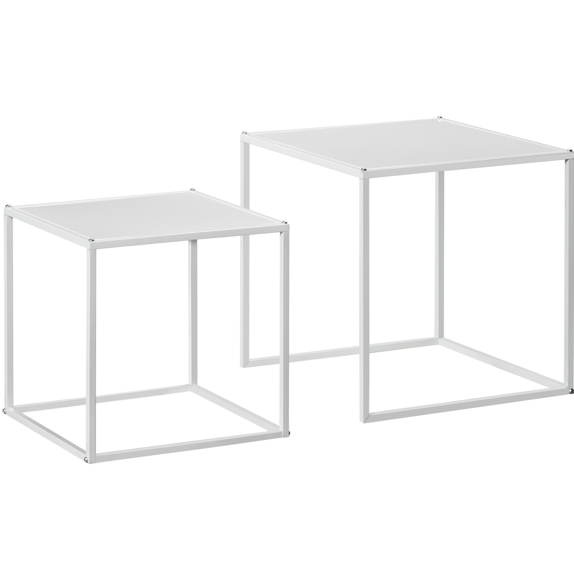 Modfu SADA konferenčních stolků z oceli 40x40x40/35x35x35 cm bílá, 2dílná, variabilní uspořádání, moderní design
