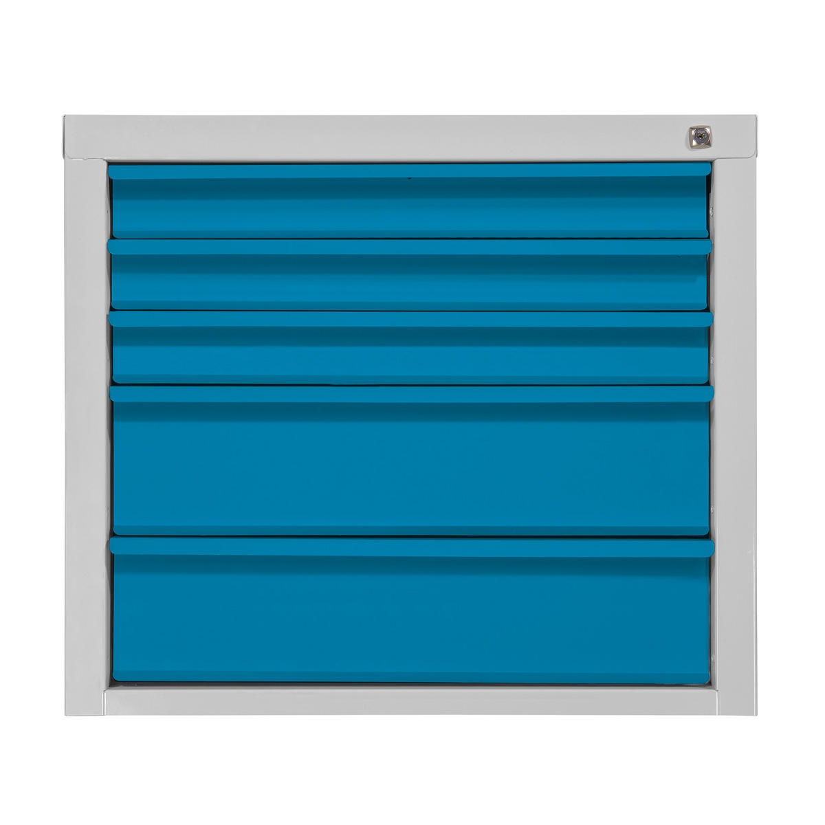 SCHUBLADENSCHRANK Kobra mit 5 Schubladen 60x70x43,5cm Lichtgrau/Blau - Blau/Grau, Metall (70/60/44cm) - PROREGAL