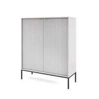 HIGHBOARD Nova Grau, Schwarze Beine - Schwarz/Grau, Holzwerkstoff/Metall (104/125/39cm) - Bettso