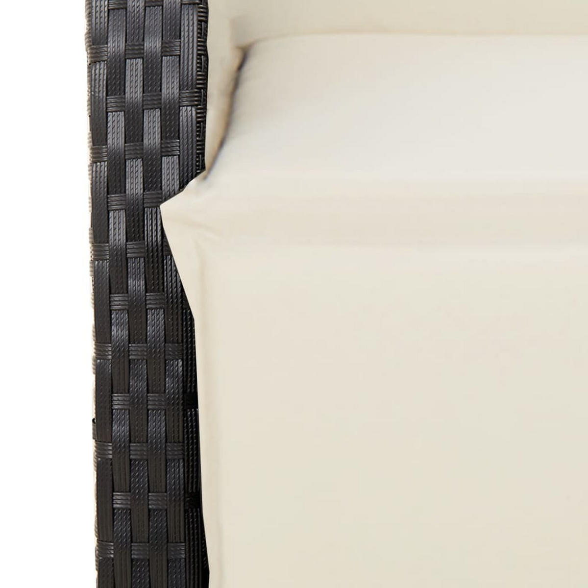 GARTENSESSEL Mit Fussteil Verstellbar Schwarz Poly Rattan - Schwarz, Kunststoff (66/93/57cm) - vidaXL