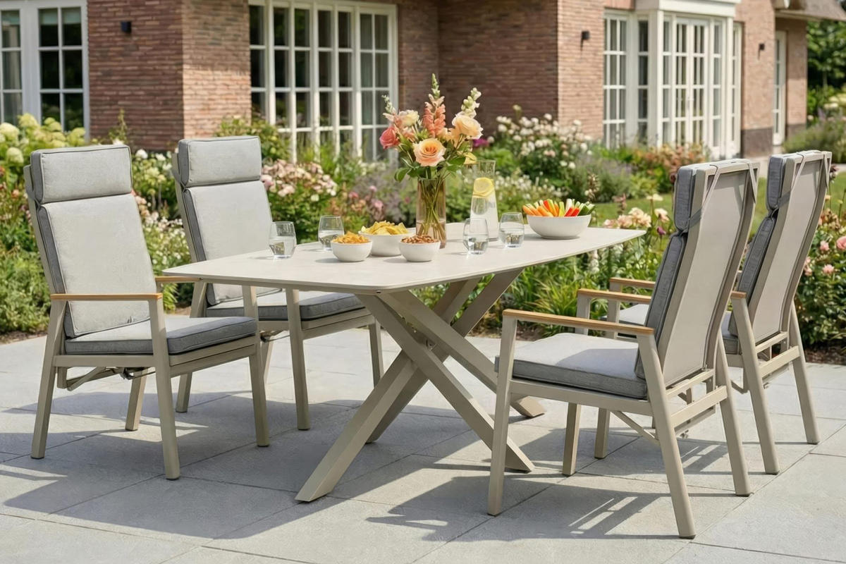GARTENSTUHL Austin 109x67x60 cm, Aluminium, Taupe - Taupe, Metall (67/109/60cm) - dasmöbelwerk