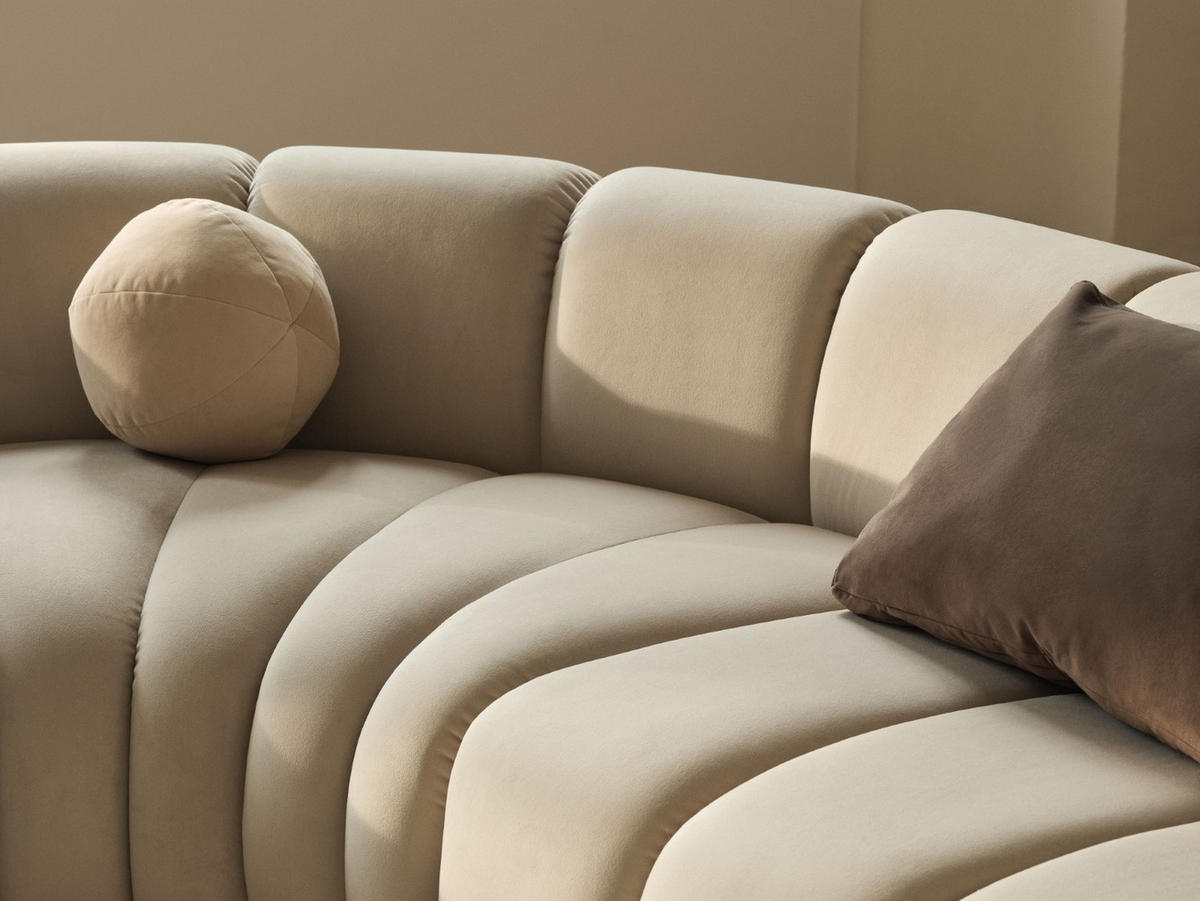 SOFA modular Lupine aus Chenille-Stoff königsblau 4 Sitzplätze - Dunkelblau, Textil (95/70/290cm) - Micadoni