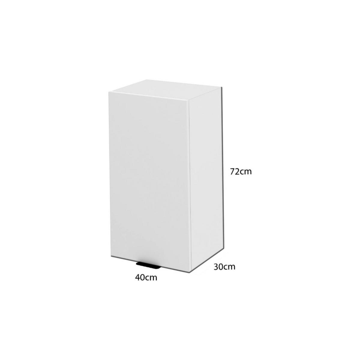 OBERSCHRANK – 40 cm – W40 – Lunara – Weiß Hochglanz - Weiß Hochglanz, Holzwerkstoff (40/72/30cm) - hi-markt