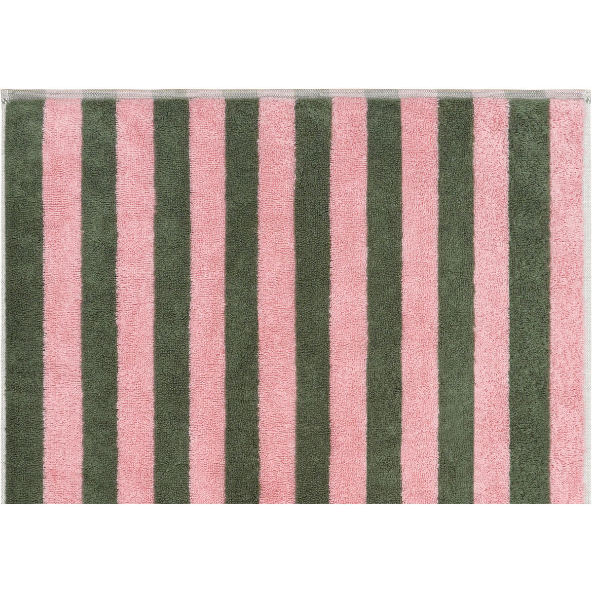 HANDTUCH BOLD STREIFEN 6277 OLIV/ROSA - 42 - Grün, Textil (50/100cm) - Cawoe
