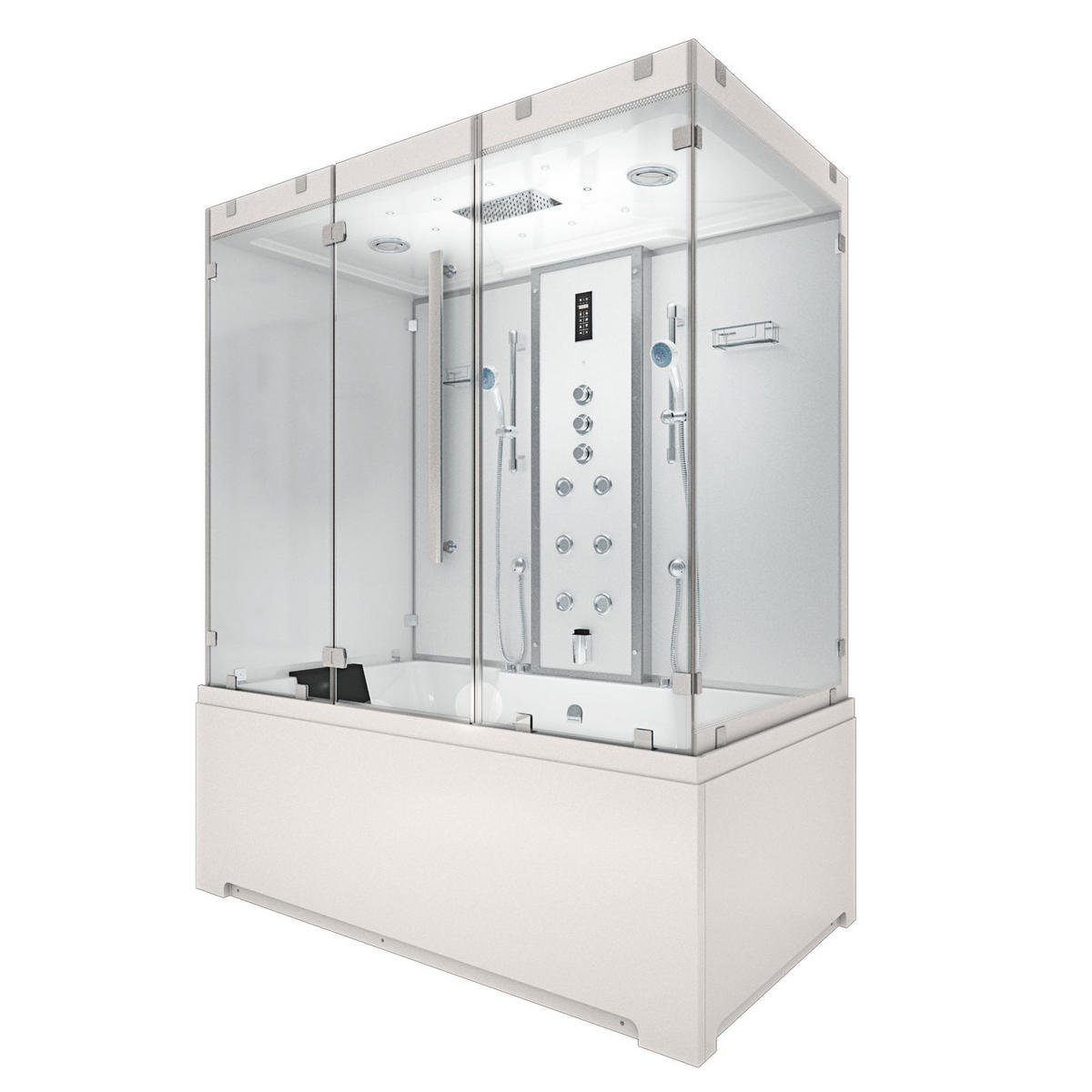 DAMPFDUSCHE Whirlpool K80-WS-TH-A-EC-SC - Weiß, Glas/Kunststoff (100/180/228cm) - AcquaVapore by Sandra Jentho