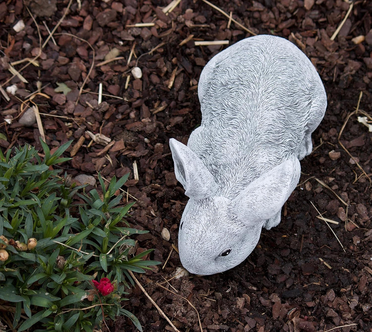 STEINFIGUR Hase Langohr, Frostfest, massiver Steinguss - Grau, Stein (12/15/23cm) - stoneandstyle
