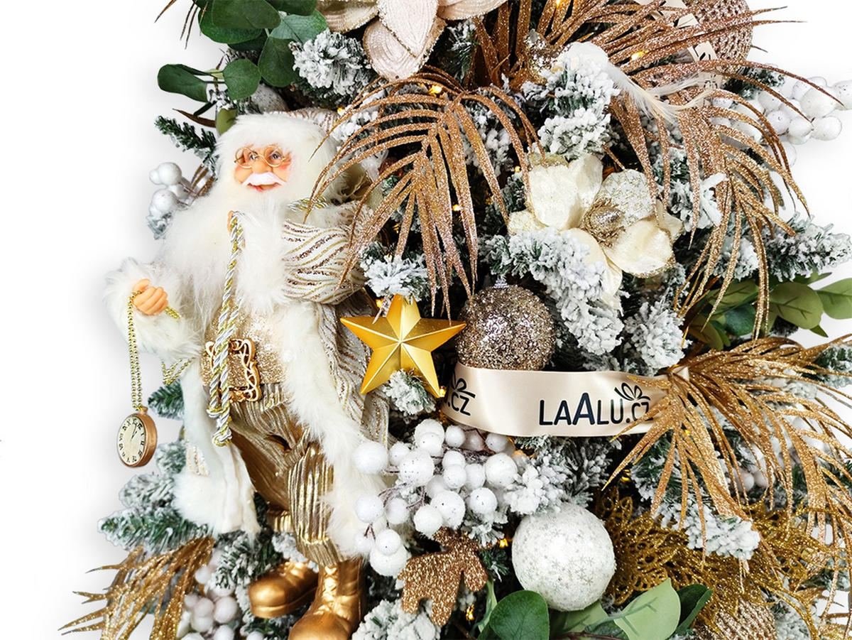 LAALU WEIHNACHTSBAUM geschmückt künstlich mit 106 Ornamenten CHAMPAGNE 180 cm Baum mit Ständer und Weihnachtsschmuck - Champagner/Goldfarben, Kunststoff (180cm) - LAALU