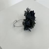 ARMBAND Trockenblumen schwarz metall - schwarz / Hortensie - Schwarz, Naturmaterialien (15cm) - Lykke & You