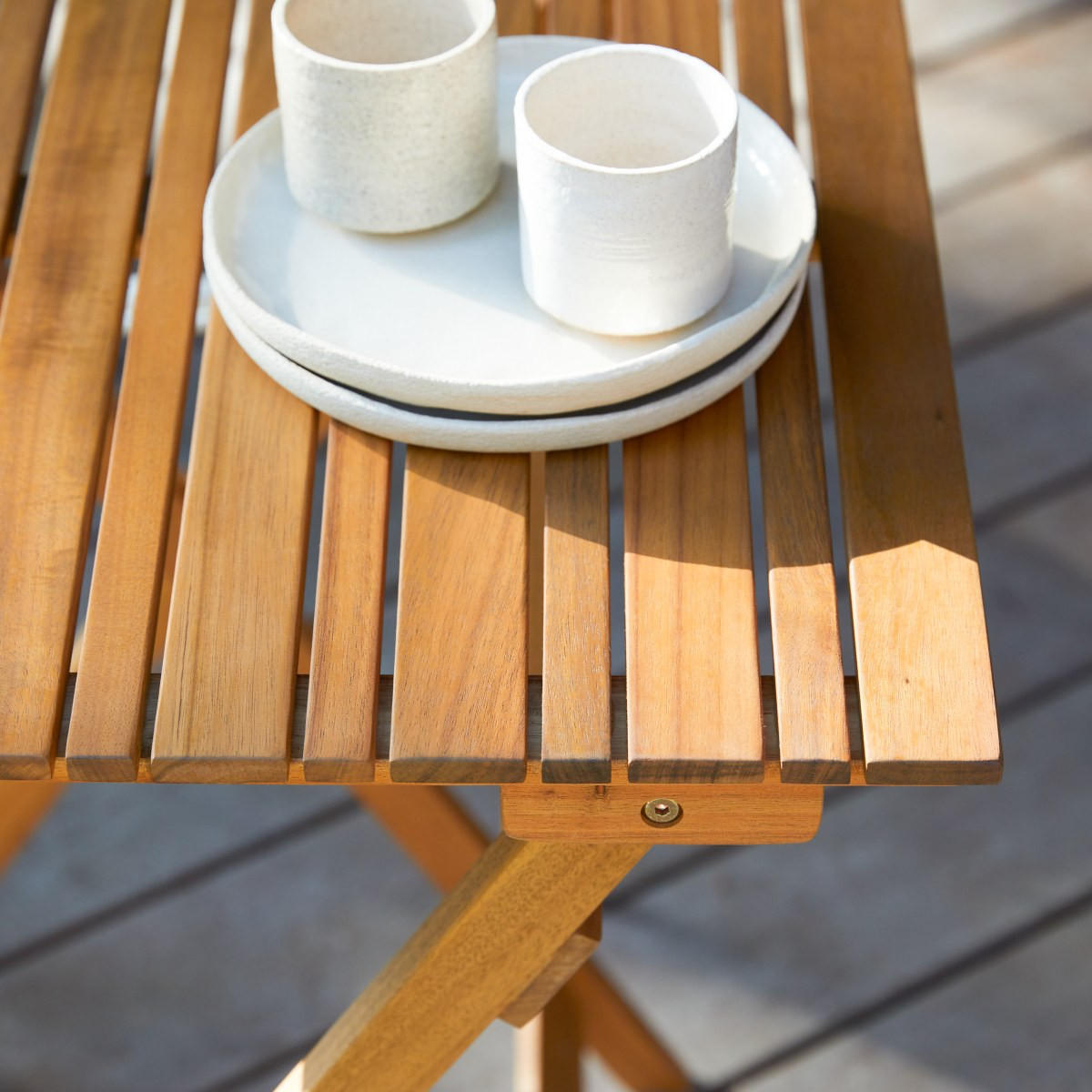 GARTENMÖBEL-SET 3-tlg Bistro Schwarz aus Akazie - Schwarz, Holz - Tikamoon