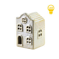 LED-LATERNENHAUS Hytte Weiß 5,7x5,7x8,7 cm Keramik - Weiß, Keramik (5.7/8.7/5.7cm) - Mondex