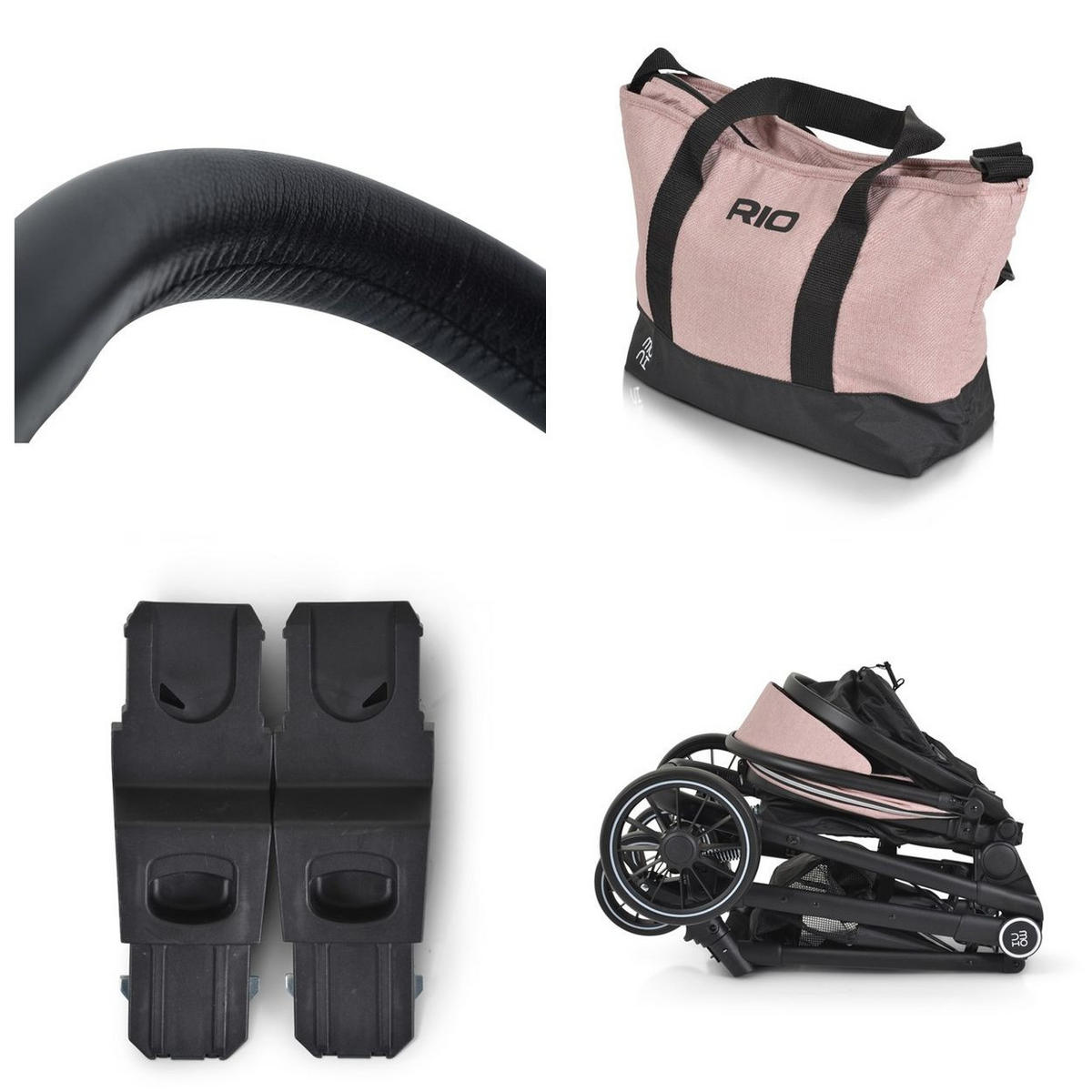 KINDERWAGEN 2 in 1 Rio rosa umbaubar Fußabdeckung klappbar Korb Gurt - Rosa, Metall (86/59/108cm) - Moni