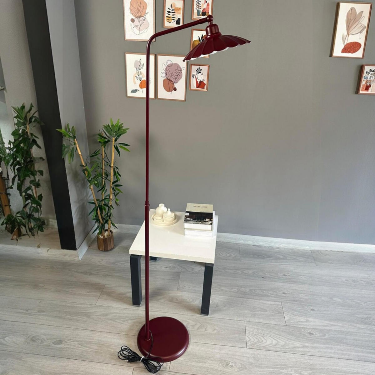STEHLAMPE Falen 180 Cm - Bordeaux, Metall (35/35/180cm) - Bamyum