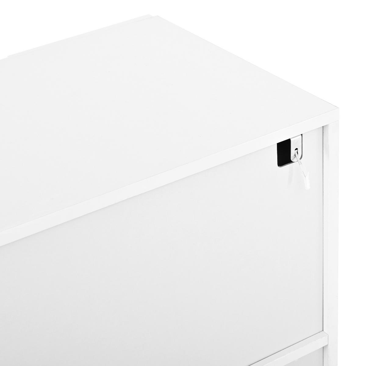 SIDEBOARD mit 3D-geschwungenen Türen Push-to-Open, stabile MDF/PB Konstruktion, Metallfüße, Stauraum Holzoptik - Weiß, Holzwerkstoff (140/77.5/40cm) - EVRYAE