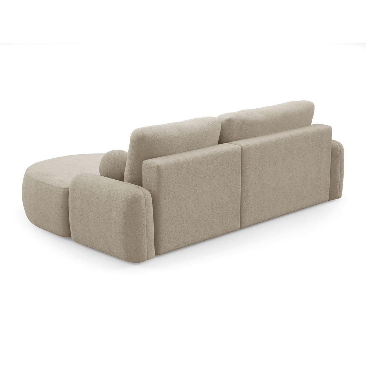 ECKSOFA CLEO mit Schlaffunktion Version Rechte QUELLE 03 - Ecru, Kunststoff (264/172cm) - Lookway