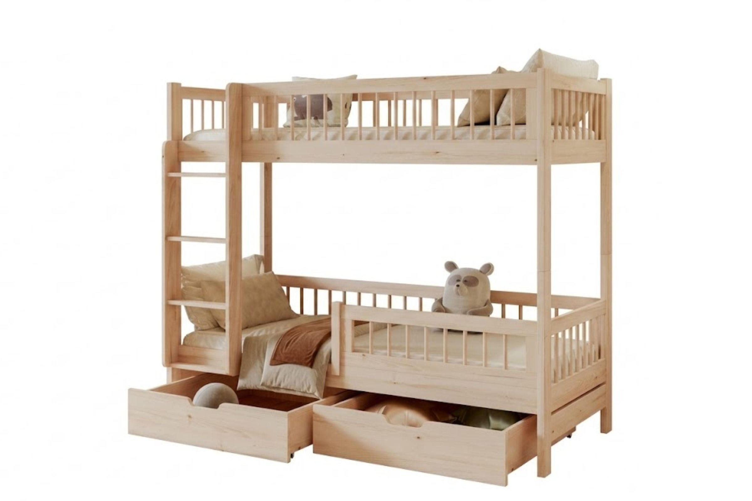 ETAGENBETT COLLIN 90/200 cm in Kiefer mit Schubladen links - Kieferfarben, Holz (90/200cm) - Deine Möbel 24