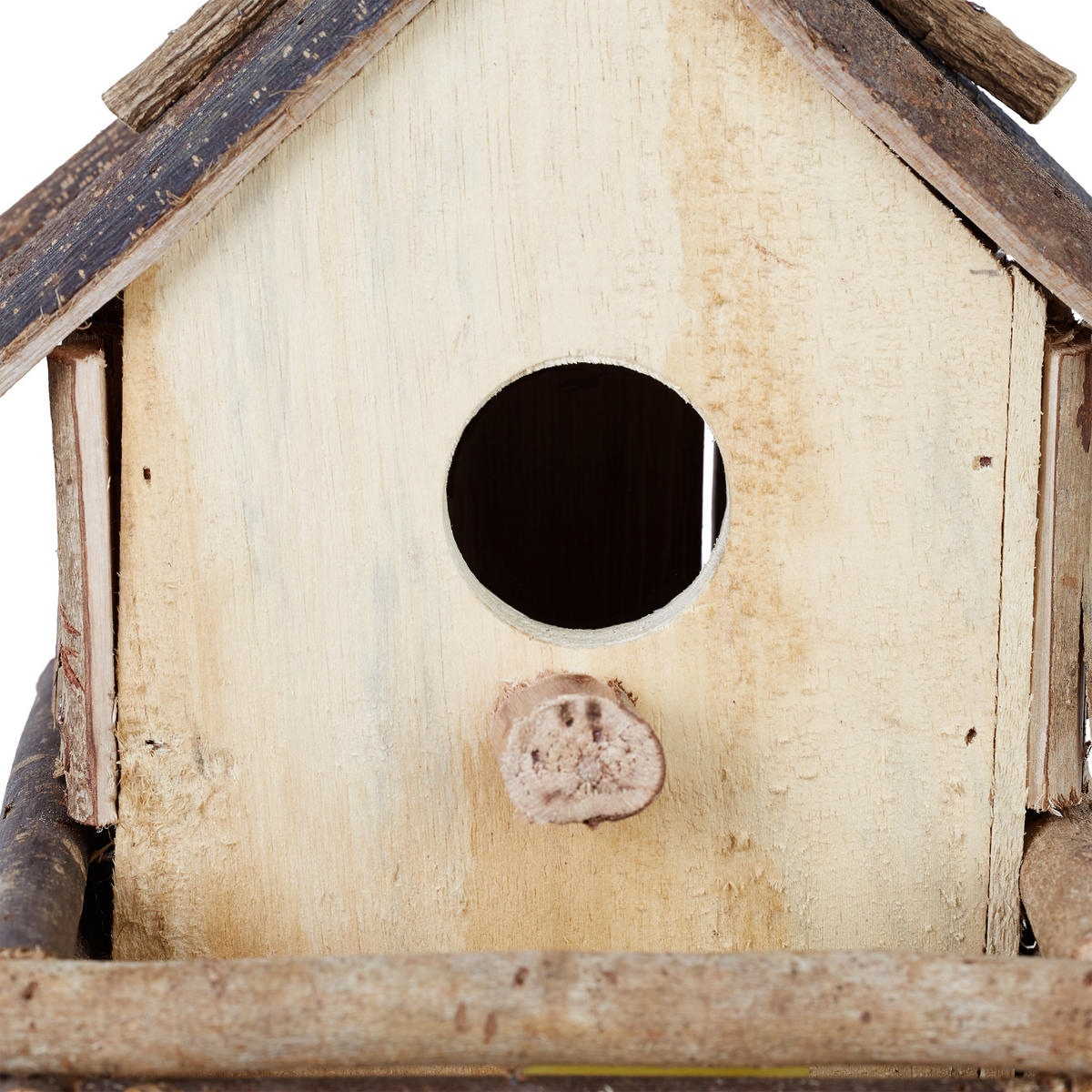 VOGELHAUS Deko - Braun, Holz (18/32/14.5cm) - Relaxdays