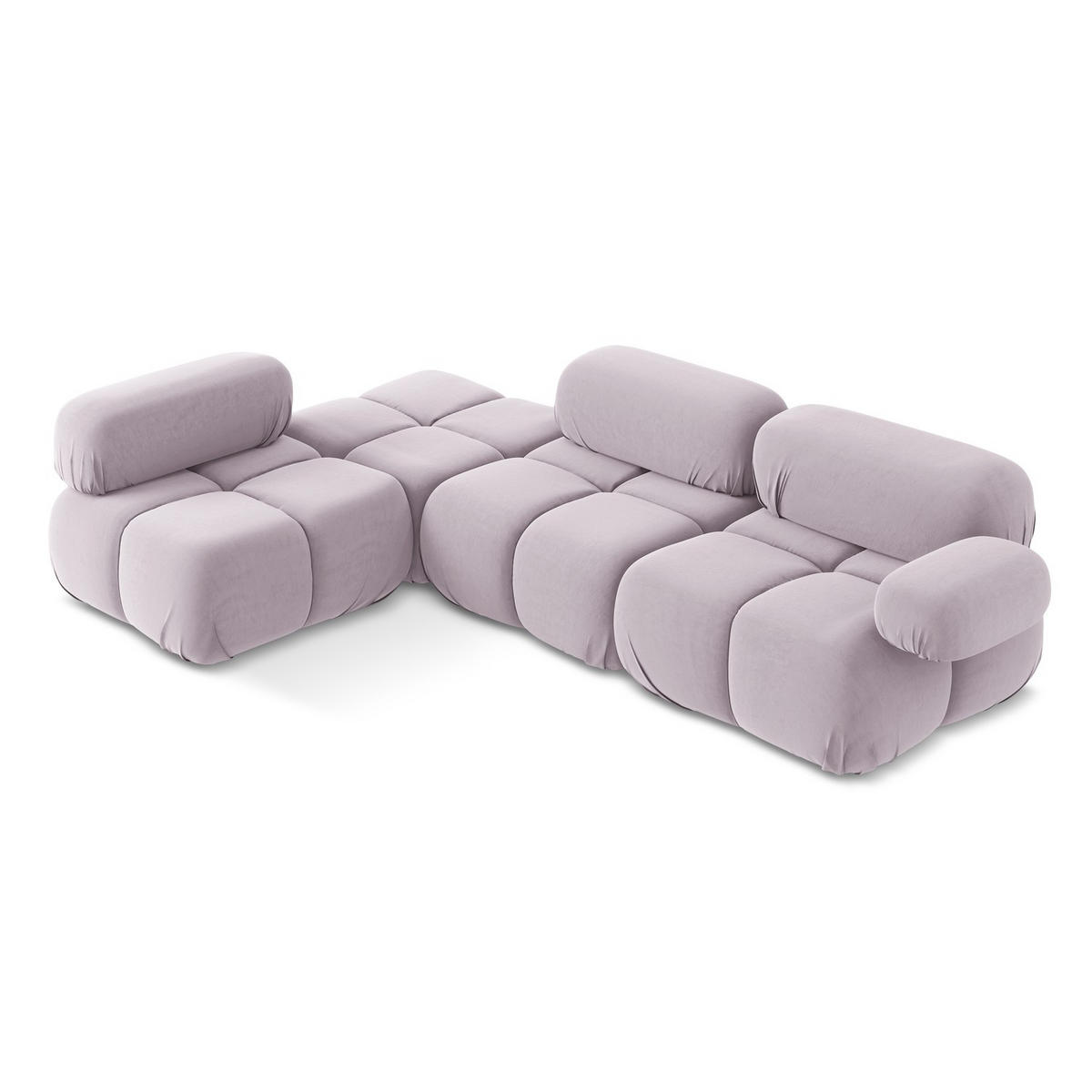 ECKSOFA Links Samt Stoff Violett - Lila/Flieder, Kunststoff/Textil (190/285cm) - LaMiaSofa