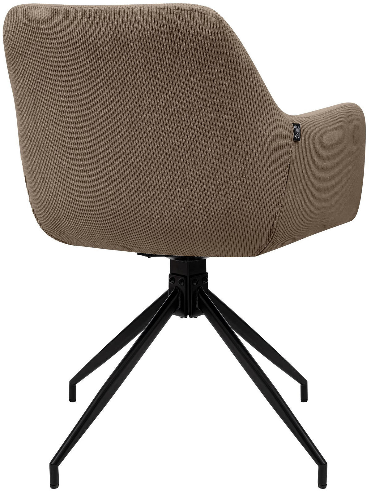 ESSZIMMERSTUHL Cord Taupe - Taupe/Schwarz, Textil/Metall (58/85/60cm) - CLP