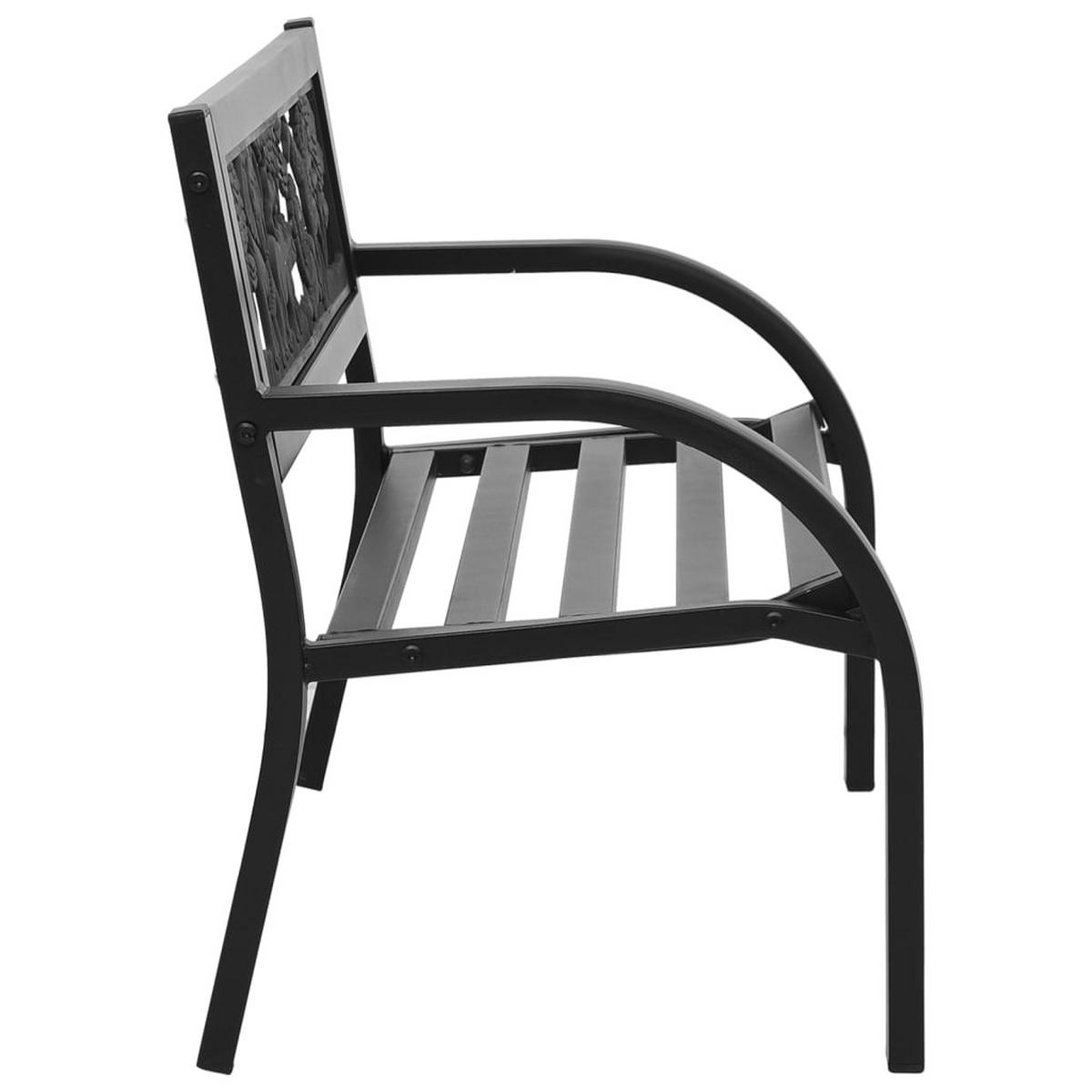 KINDER-GARTENBANK 86 cm Stahl - Schwarz, Metall (86/53/41cm) - furnicato