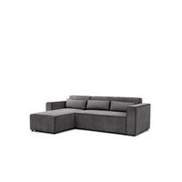 ECKSOFA Schlafsofa Waldo In Poso - Anthrazit, Holzwerkstoff/Textil (260/173cm) - Fun Möbel