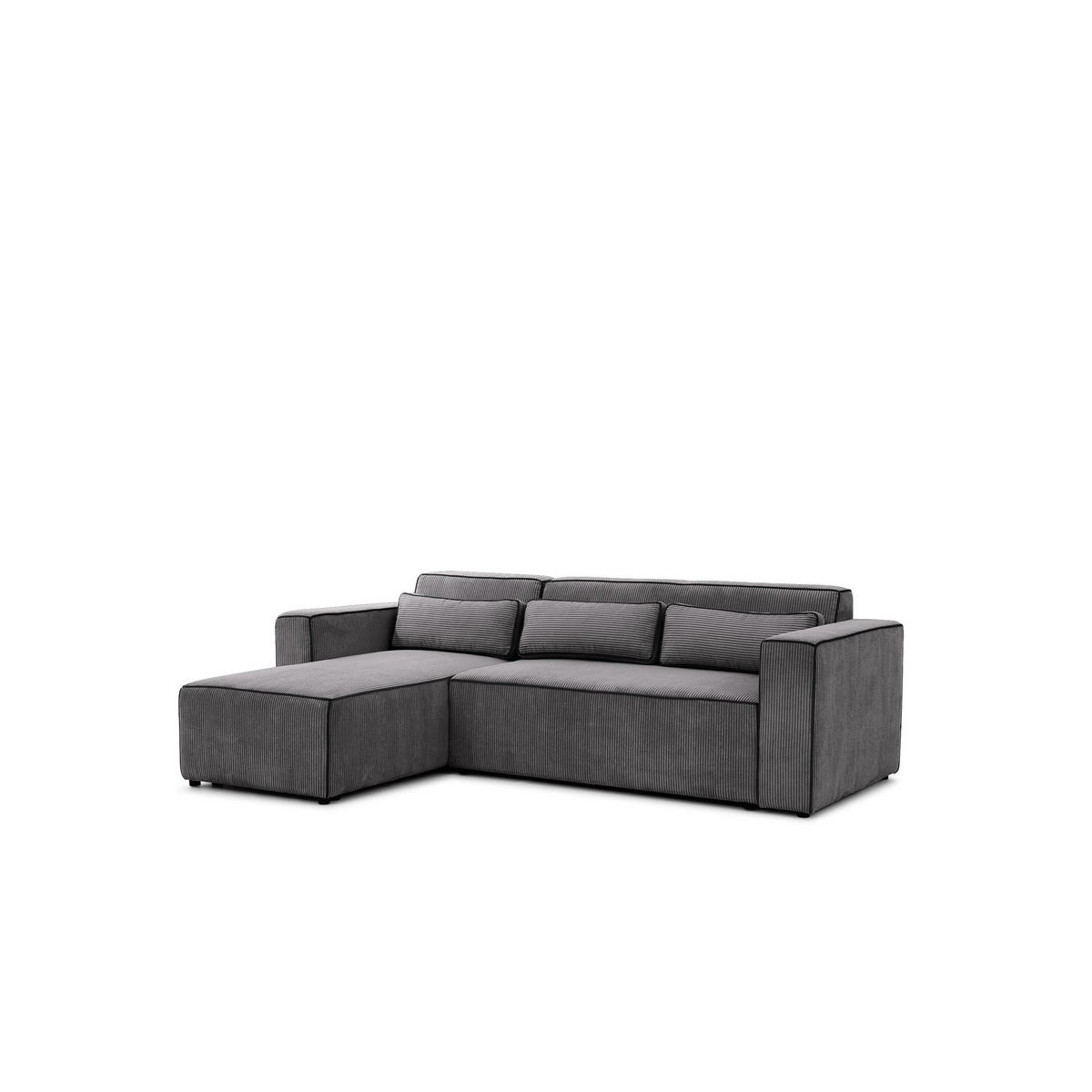 ECKSOFA Schlafsofa Waldo In Poso - Anthrazit, Holzwerkstoff/Textil (260/173cm) - Fun Möbel