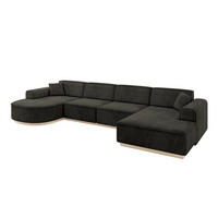WOHNLANDSCHAFT ARRIO-U2 303x171x83 cm Schwarz - Schwarz, Holzwerkstoff/Textil (388/83/171cm) - ALTDECOR