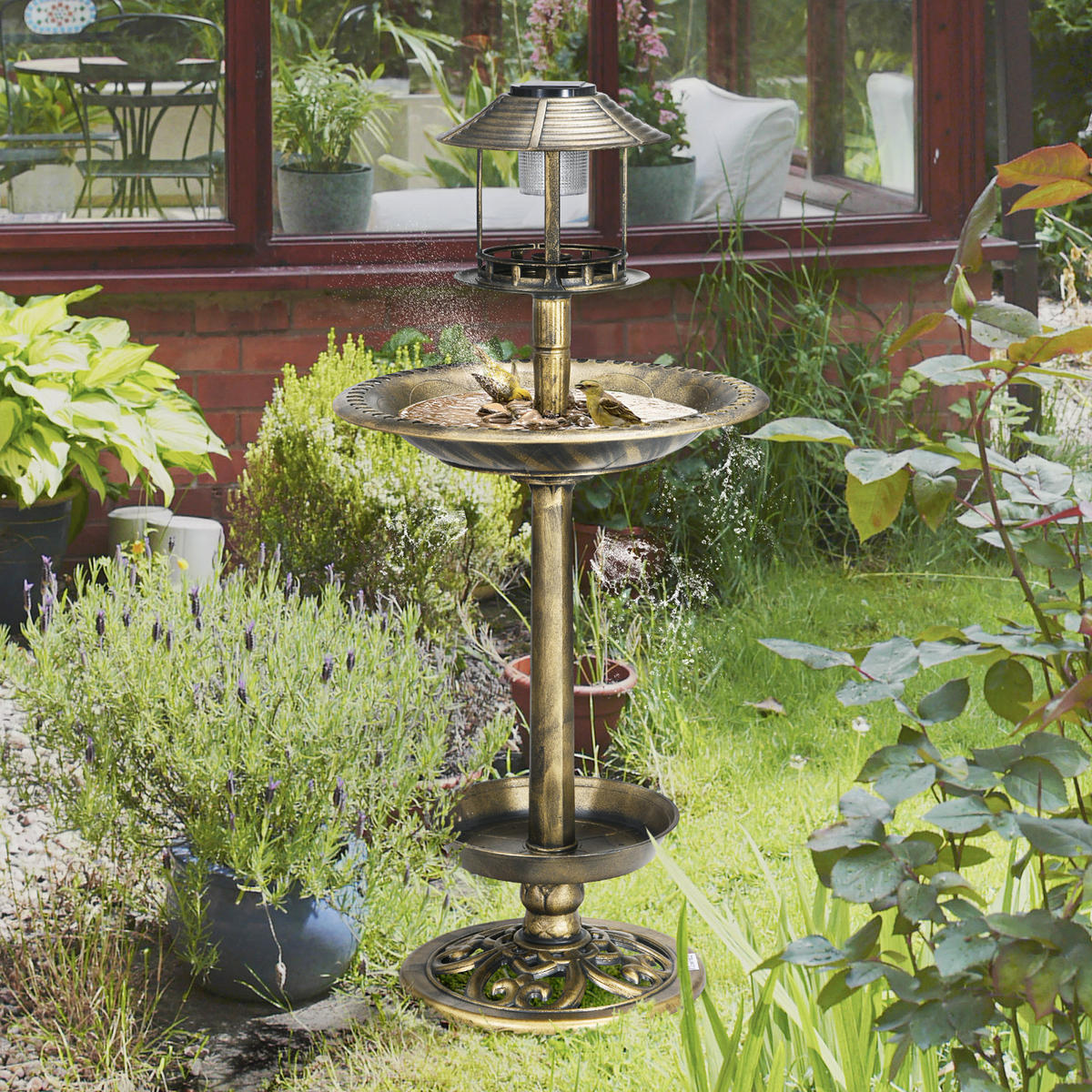 VOGELTRÄNKE, Kunststoff, Bronze - Bronzefarben, Kunststoff (50/110/50cm) - Outsunny