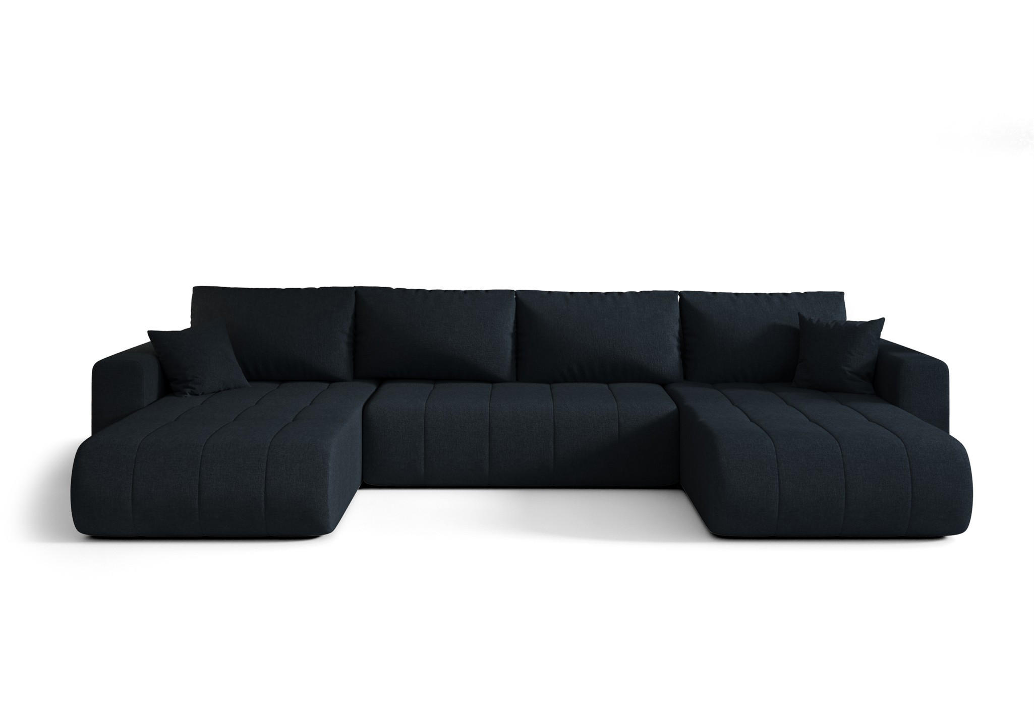 WOHNLANDSCHAFT Camila In Wind - Blau, Holzwerkstoff/Textil (384/85/175cm) - Fun Möbel