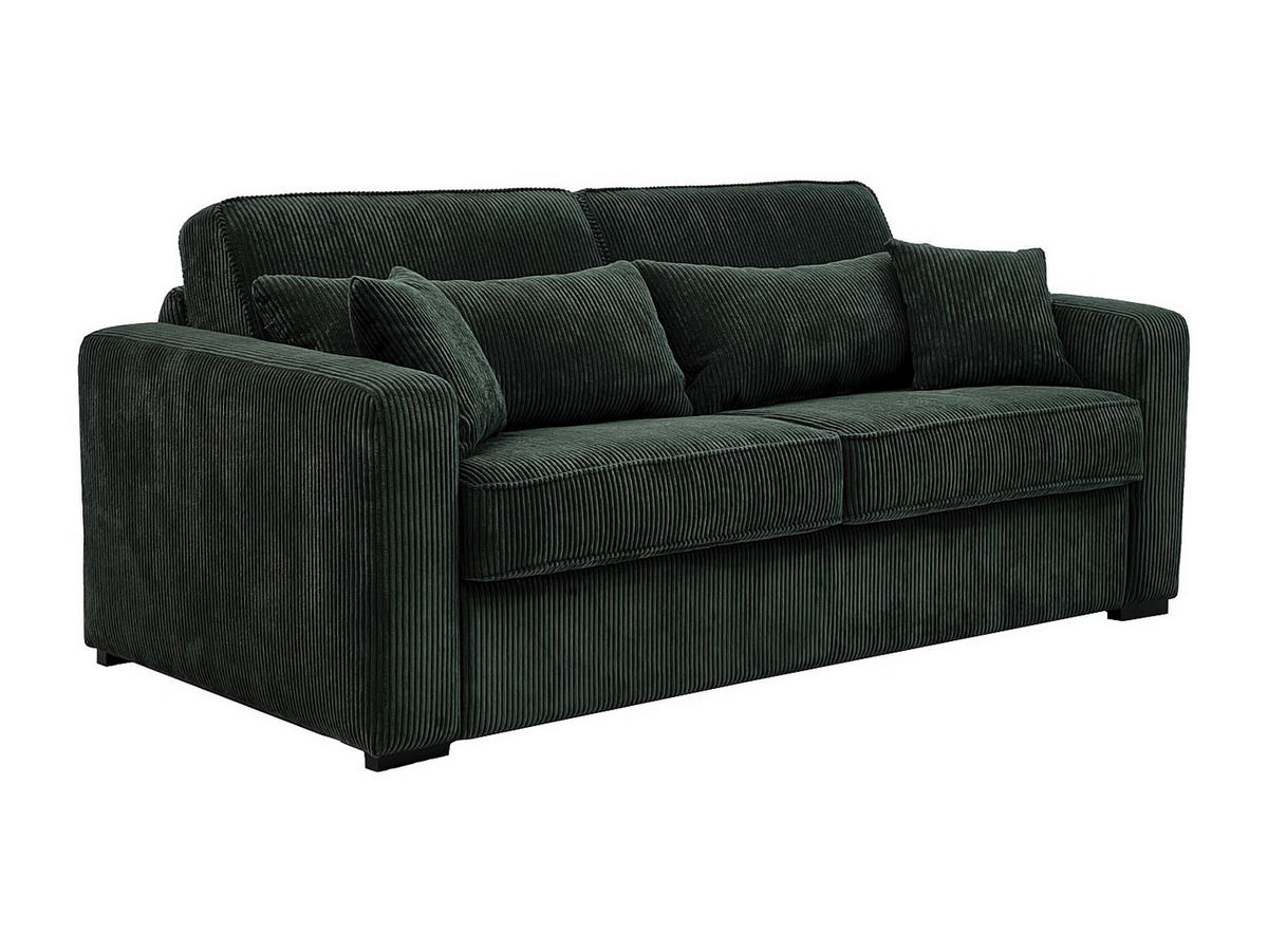 SCHLAFSOFA - 4 Personen - Samt, Stoff - Grün - - Grün, Textil (214/90/208cm) - Vente-Unique