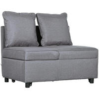 SCHLAFSESSEL 3-in-1 Ausziehbares 2 Sitzer Schlafsofa mit Bettfunktion Dunkelgrau - Dunkelgrau, Kunststoff (71/67/98cm) - HOMCOM