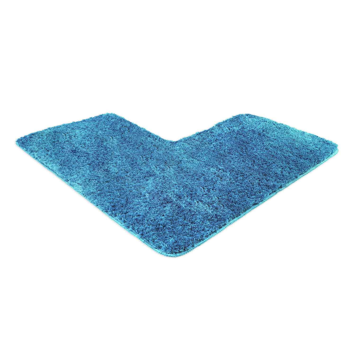 WohnDirect Eckbadematte Hellblau 100x100 cm